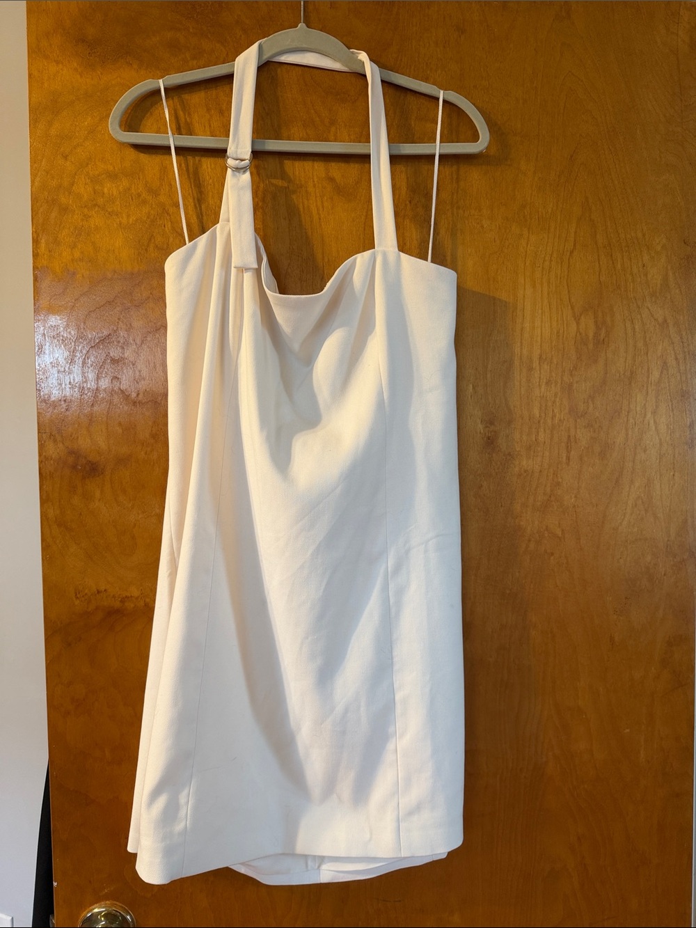 Abercrombie & Fitch Cream Mini Dress with Halter and Spaghetti Straps